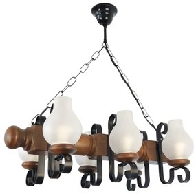 Lustră pe lanț Brilagi RUSTIC 6xE14/40W/230V fag/nuc