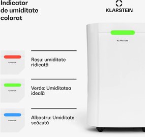 Klarstein AeroDry Smart 12 dezumidificator, 12 l/zi, 30 m², senzor de umiditate, app control, 135 m³/h