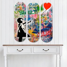 Tablou decorativ MDF (3 bucăți), Wallity, Culoare: Multicolor