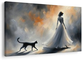 Tablou doamnă în lumina ceții