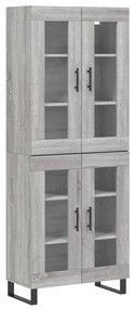 3198303 vidaXL Dulap înalt, gri sonoma, 69,5x34x180 cm, lemn compozit