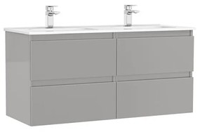 MOBILIER DAILY 120X46X56.5 GALET LUCIOS, 4 SERTARE,CU LAVOAR Gri lucios