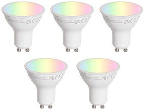 Set de 5 becuri LED GU10 50mm clare 4.7W 400 lm 2200-2400K