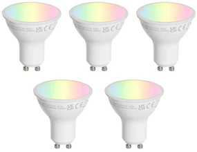 Set de 5 becuri LED GU10 50mm clare 4.7W 400 lm 2200-2400K