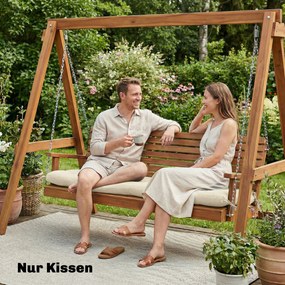 Outsunny Pernă pentru paleți detașabilă, pernă de șezut cu curele de prindere, pentru majoritatea șezlongurilor 198x65x13cm Bej | Aosom Romania