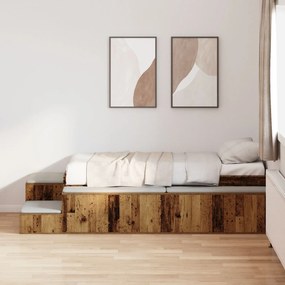 vidaXL Cadru de pat de depozitare din lemn vechi 80x200 cm