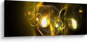Tabloul abstract cu bile galbene (cu ceas) (90x30 cm)