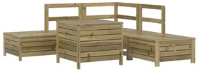 3250707 vidaXL Set canapea de grădină, 6 piese, lemn de pin tratat