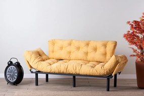 Canapea Extensibilă cu 3 Locuri Nitta Triple, Mustar