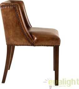 Scaun design LUX cu tapiterie din piele naturala, St. James, tobacco 107457 HZ