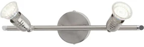 Spot dublu Loona cu LED, 2xgu10, max. 50w, 500 lumeni, metal, argintiu