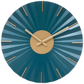 Ceas de perete JIL, albastru, limbi aurii, Ø 45 cm