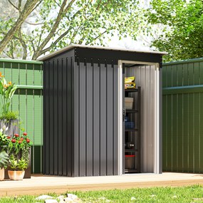Outsunny Magazie Scule Cu Usa Glisanta Negru Usor De Montat Cu 6 Compartimente Stil Modern 163x89x182 cm | Aosom Romania