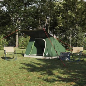 vidaXL Cort de Camping cu acoperiș Verde 282 x 225 x 154 cm tafta
