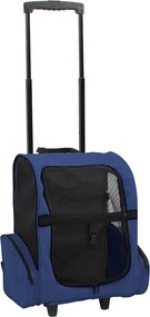 vidaXL Troller pentru animale de companie multifuncțional, pliabil, albastru