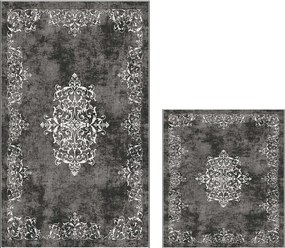 Set 2 covorase baie 510616, forma dreptunghiulara, poliester, gri