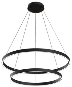 Lustra suspendata LED design tehnic Rim negru MYMOD058PL-L74B4K