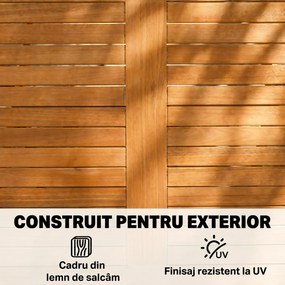 Outsunny Set de Luat Masa pentru Grădină 5 Piese, Masă și 4 Scaune Rabatabile | Aosom Romania