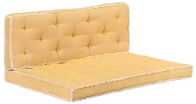 Set perne pentru canapea din paleti, 2 piese, galben 1, Galben, canapea de mijloc