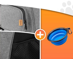 Cadoca Rucsac pentru câini și pisici JOY, 31x30x41cm, gri