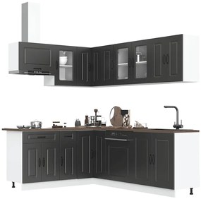 vidaXL Set dulap de bucătărie 11 piese „Kalmar” lemn negru prelucrat