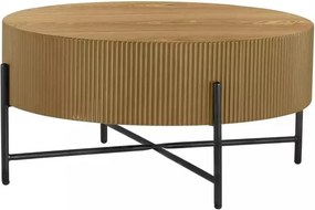 Măsuță de cafea Corbi 80 cm pentru living - stejar / negru mat