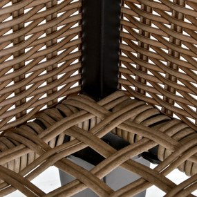 masă de cafea de grădină stil cozy chic - masă de cafea reclinabilă - metal epoxidic rășină împletită imitație de răchită bej | Aosom Romania