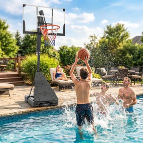 SPORTNOW Coș de Baschet Portabil pentru Exterior, Reglabil 2,45-3,05 m, Panou Rezistent la Șocuri, Reglare cu Manivelă | Aosom Romania