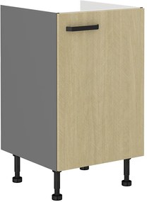 Dulap inferior de bucătărie sub chiuvetă Scarmi 50 ZL 1F BB (Antracit + Herringbone scandi). 1049757