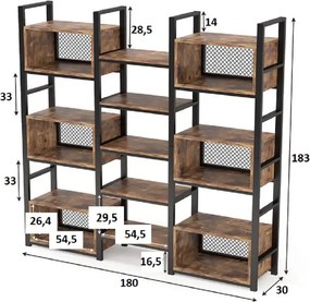 Biblioteca Venedic, homs,seria A-627,183x30x180 cm