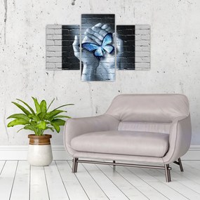 Tablou - Fluture pe perete (90x60 cm)