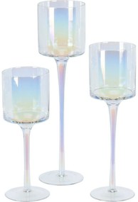 Set de sfeșnice decorative din sticlă Home and Styling, 3 bucăți
