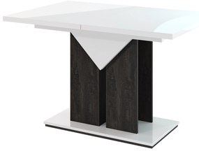 Masă de sufragerie Tarni (alb lucios + Gri închis) (pentru 4 până la 6 persoane). 1055253