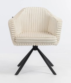 HR832 BAZĂ STEA Scaun Cappuccino Teddy Cord cu Bază Neagră