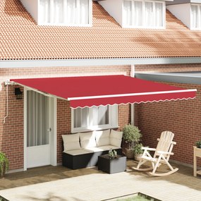 vidaXL Marchiză retractabilă Roșu 400 × 300 cm Roșu