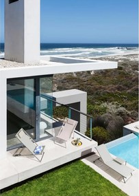 Șezlong de grădină taupe din metal Taylor – Bizzotto