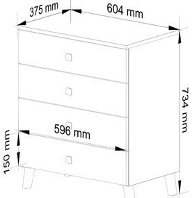 Comodă Mismisima (alb + negru). 1117238
