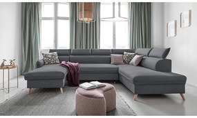 Colțar gri închis extensibil (cu colț pe partea dreaptă) Sweet Harmony – Miuform