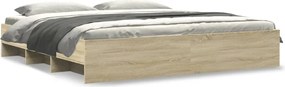 vidaXL Cadru pat fără saltea stejar sonoma, 180x200cm, lemn prelucrat