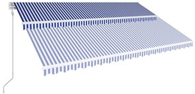 Copertina retractabila automat, albastru si alb, 500 x 300 cm Albastru si alb, 500 x 300 cm