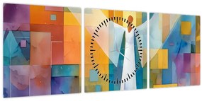 Tablou - Înger geometric (cu ceas) (90x30 cm)