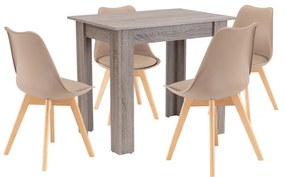 Set de masă Amina 4+1 bej-stejar York