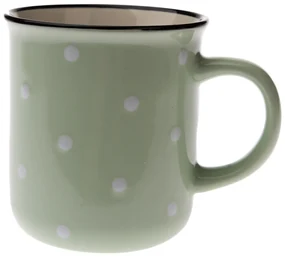 Cană din ceramică Buline 350 ml, verde