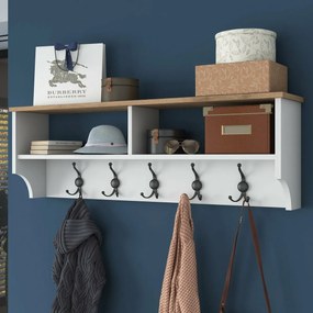 Cuier de perete Polo White and Walnut