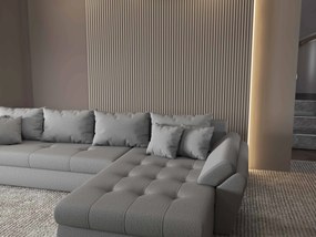 Colțar extensibil dumonde cu ladă de depozitare si sezut confortabil din spuma high-density, Loana XL Enjoy Gri II 335x185 cm