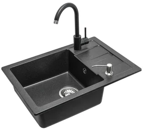 Chiuveta bucatarie Granit Nils negru set 5in1