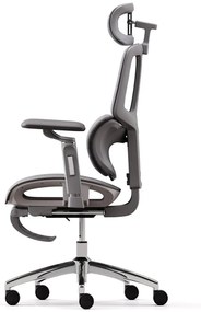 RESIGILAT- Scaun ergonomic MUSSO H80 PRO, șezut translatabil, cotiere 6D, suport lombar dinamic, spătar reglabil înălțime, tetieră 3D, suport picioare, mecanism multifunctional inclinare/blocare, pivotant, Mesh, Gri