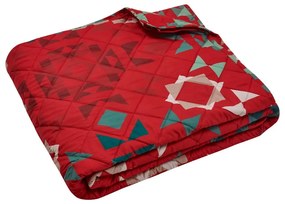 Cuvertură roșie matlasată 220x230 cm Patchwork – Catherine Lansfield