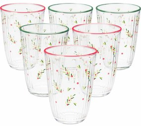 Set de 6 pahare de Crăciun Xmas Leaves 395 ml