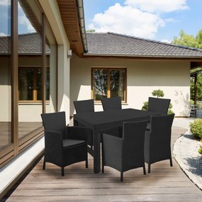 Set de mobilier de grădină Liowa 6+1 în culoarea grafit